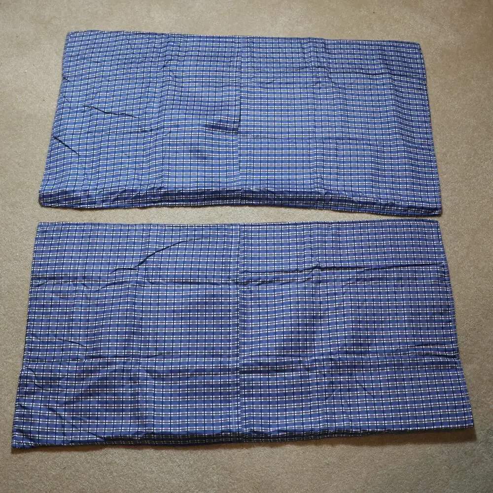 Virah Bella Phyllis Dobbs Quilted Pillow Shams Blue Geometric 20x36 Set of 2